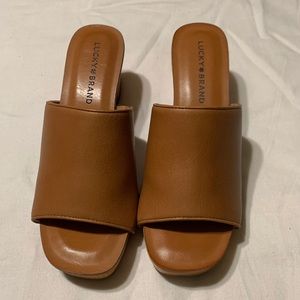 Lucky Brand Sandel Wedge Brown Size 5.5